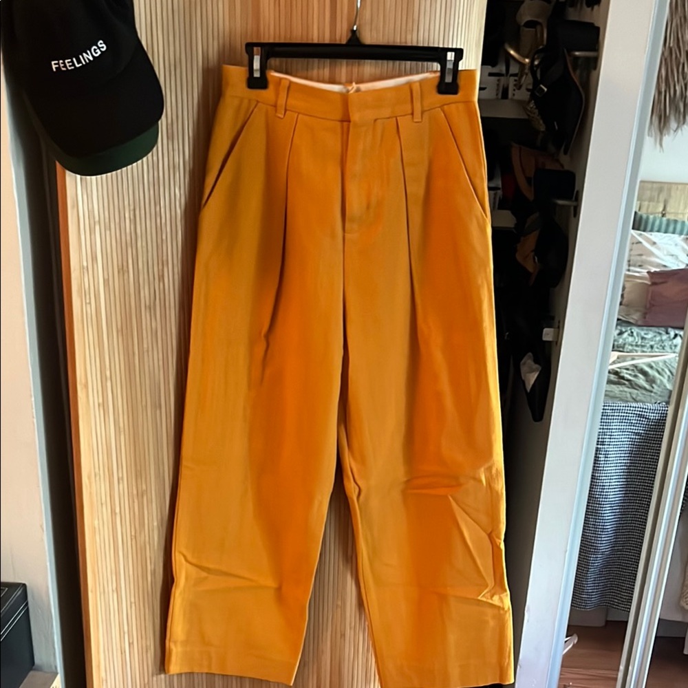 Mara Hoffman Yellow Wide-Leg Trousers